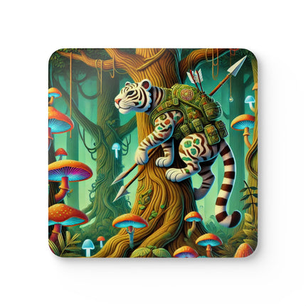 Silent Stripes Corkwood Coaster Set