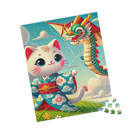Geisha Kitten and the Dragon Kite Puzzle (110, 252, 520-piece)