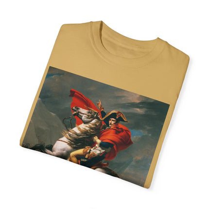 Napoleon Crossing the Alps by Jacques-Louis David Unisex Garment-Dyed T-shirt