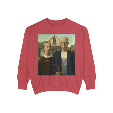 American Gothic by Grant Wood Unisex Garment-Dyed Sweatshirt