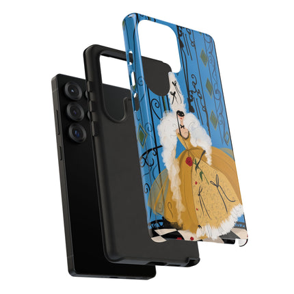 🎭🌹 The Lady At The Masquerade Gates Phone Case – Art Deco Fashion Illustration