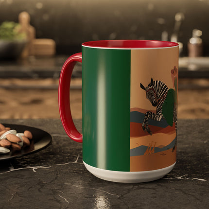 Zebra Rider Colorful Mugs – Safari Chic & Art Deco Adventure