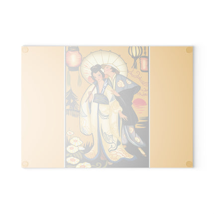 Golden Embrace Glass Cutting Board