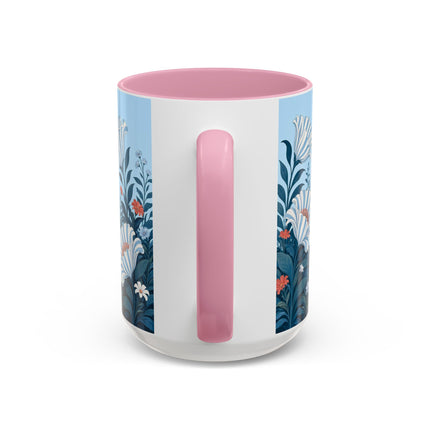 🎨💙 The Enchanted Garden Artist Colorful Mug – Art Deco Floral Whimsy