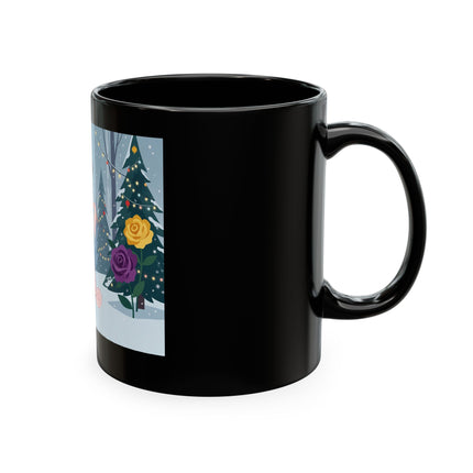 🏮🎄 The Winter Lantern Celebration Ceramic Mug – Art Deco Asian Christmas Elegance