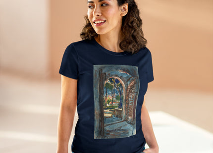 Gate in S. Miniato by Martin Monnickendam Women's Midweight Cotton Tee