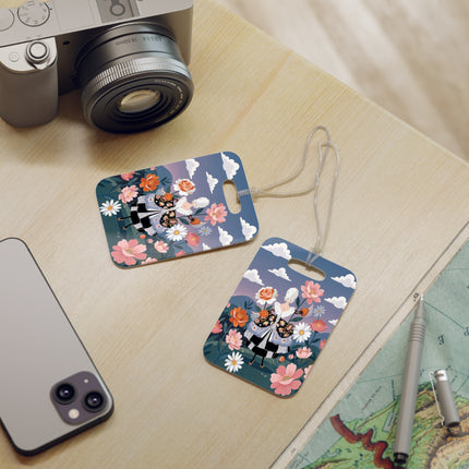 🌸🎀 The Grand Floral Promenade Luggage Tag – Art Deco Fashion Fantasy