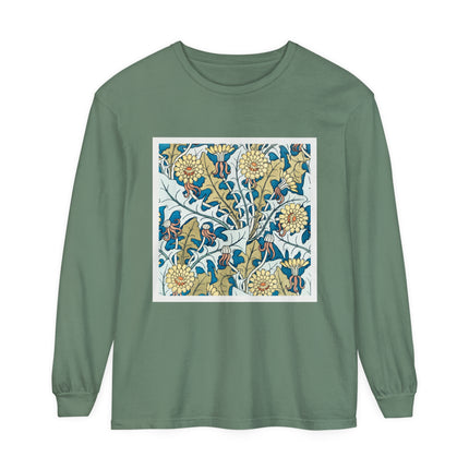 Art Nouveau Dandelion Flower Garment-dyed Long Sleeve T-Shirt