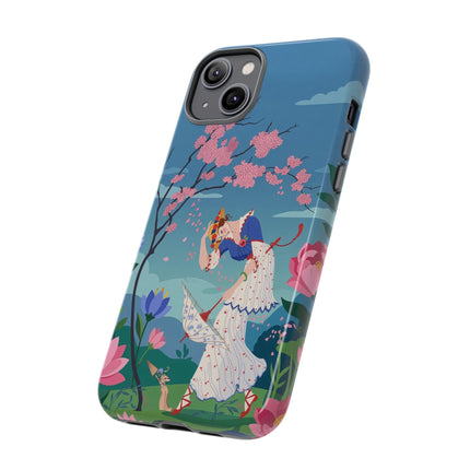 🌸☂️ The Lady Of The Falling Blossoms Phone Case – Art Deco Garden Whimsy