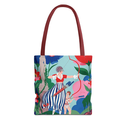 🏹🌺 The Lady Of The Enchanted Garden Archery Tote Bag – Art Deco Floral Adventure