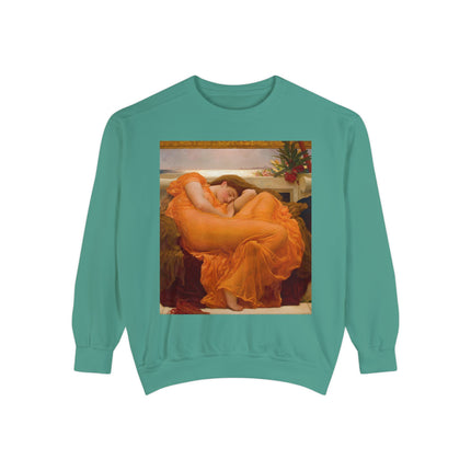 Flaming June by Frederic Leighton Unisex Garment-Dyed Sweatshirt