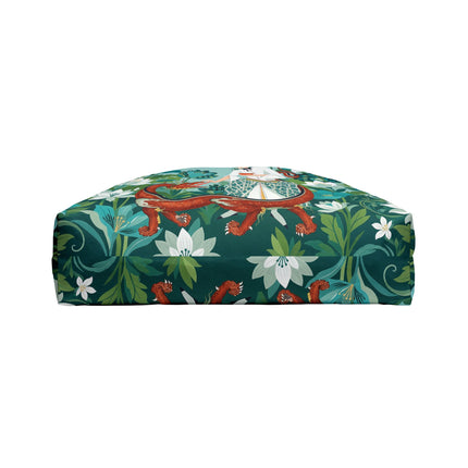 🐉🌿 The Dragon Keeper Weekender Tote Bag – Art Deco Floral Fantasy