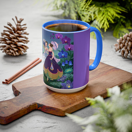 The Ladies Of The Moonlit Garden Colorful Mugs – Art Deco Floral Elegance