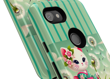 Geisha Kitten and the Dandelion Phone Cases