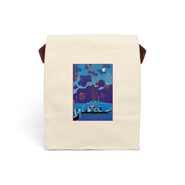 Fireworks in Venice by George Barbier Canvas Lunch Bag With Strap
