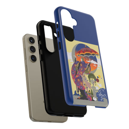 Parasol Sunset Geisha Phone Case – Elegant Twilight Grace