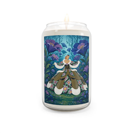 💜🌸 The Enchanted Twilight Flower Garden Scented Soy Candle – Art Deco Floral Elegance