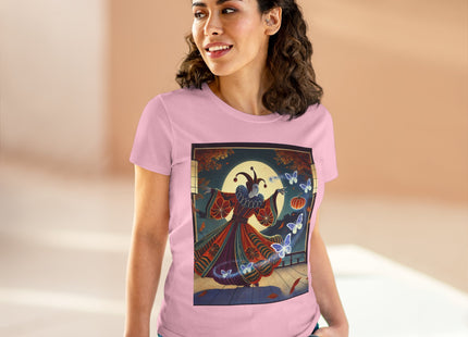 Court Magician with Ghost Butterflies Women's Midweight Cotton Tee