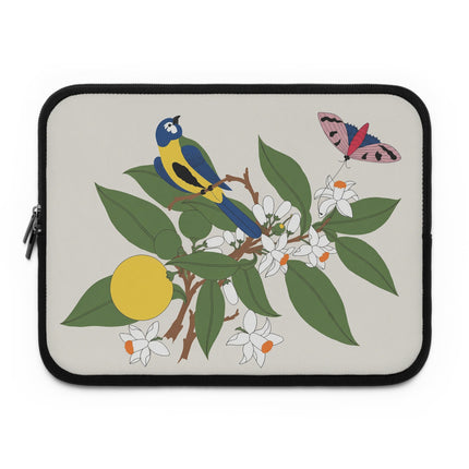 🐦🌷 Woodpecker & Tulip Laptop Sleeve – Vibrant Energy & Cheerful Charm