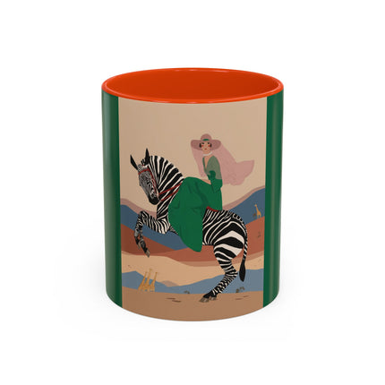 Zebra Rider Colorful Mugs – Safari Chic & Art Deco Adventure