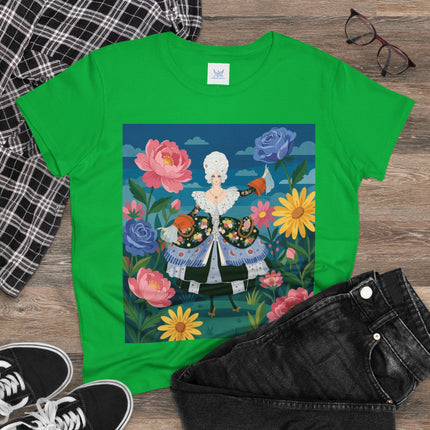 🌸👑 The Duchess Of The Enchanted Garden Cotton Tee – Art Deco Floral Elegance