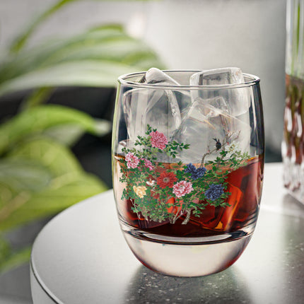 Peonies and Birds by Okamoto Shuki Whiskey Glass