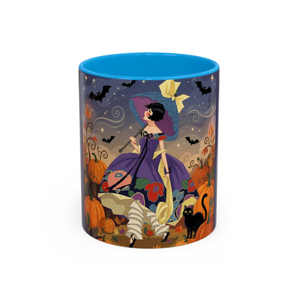 🌙🎃 The Moonlit Garden Walk Colorful Mug – Elegant Halloween Charm