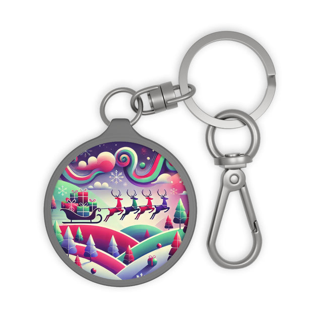 Festive Reindeer Flight Keyring Tag