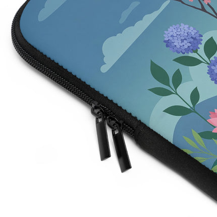 🌸🎭 The Lady Of The Flower Garden Masquerade Laptop Sleeve – Art Deco Floral Fantasy