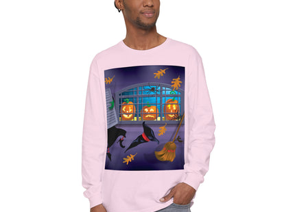 Whimsical Halloween Mischief Unisex Garment-dyed Long Sleeve T-Shirt