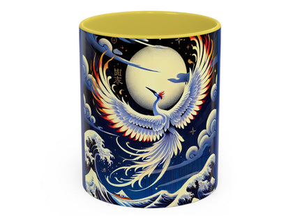 Majestic White Crane Colorful Mugs (11oz, 15oz)