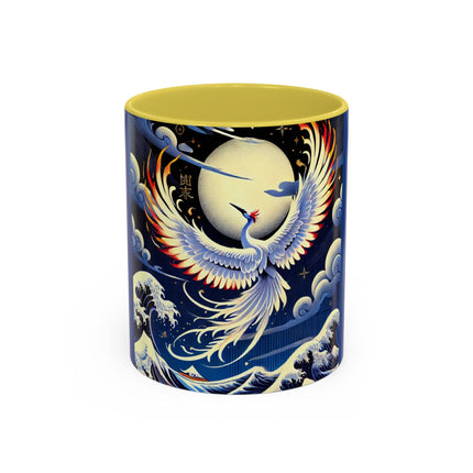 Majestic White Crane Colorful Mugs (11oz, 15oz)