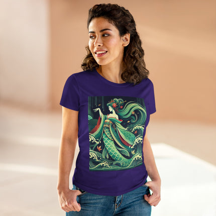 Mermaid Queen Rising from the Deep Cotton Tee
