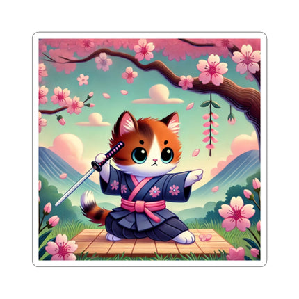 Samurai Kitten Kiss-Cut Stickers (4 Sizes)