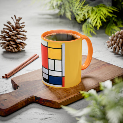 Composition with Red, Yellow, Blue, and Black by Piet Mondrian Colorful Mugs (11oz, 15oz)
