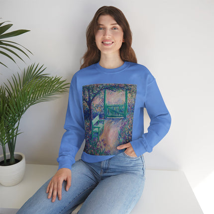 The Artist’s Garden (The Green Chair) by Theodore Earl Butler Heavy Blend™ Crewneck Sweatshirt