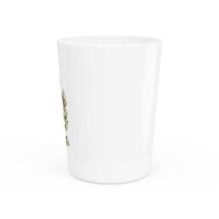 Tulip, Branches of Myrtle, and Shells by Maria Sibylla Merian Ceramic Shot Glass