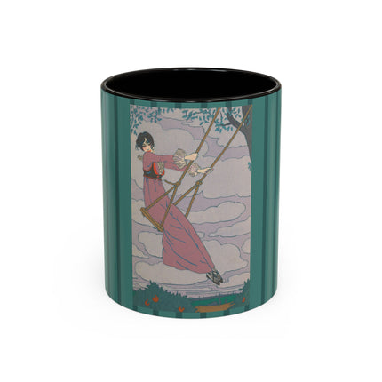 La balançoire by Georges Lepape Colorful Mugs (11oz, 15oz)