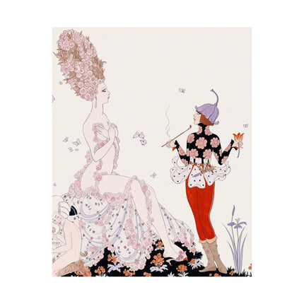 🌸🦋 Mother Nature Matte Vertical Poster – George Barbier Art Deco Floral Fantasy