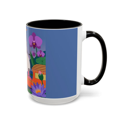The Lady Of The Lotus Voyage Colorful Mugs – Art Deco Botanical Elegance