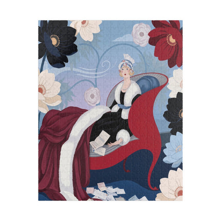 🌺✨ The Lady Of The Starlit Enchanted Garden Puzzle – Art Deco Floral Fantasy