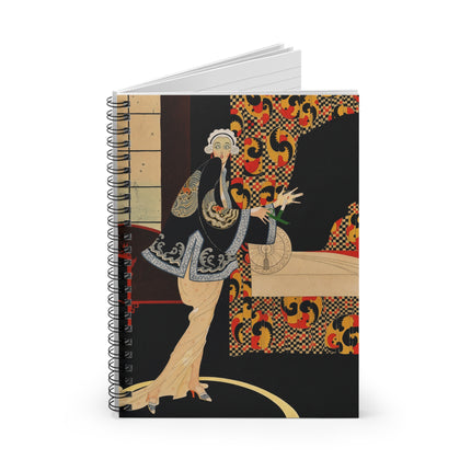 🖤✨ The Lady Of The Art Deco Salon Spiral Notebook – Art Deco Fashion Illustration
