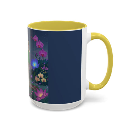 Moonlit Incense Ceremony Colorful Mugs – Art Deco Meditation Garden