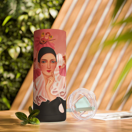 Pierrot & Fairies Dressed in Pink by Sofia Chiostri Skinny Matte Tumbler, 20oz