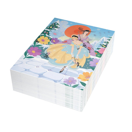 🌸❄️ The Ladies Of The Winter Garden Greeting Card – Art Deco Holiday Fantasy