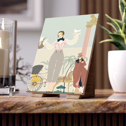 🕊️🌸 The Dove Promenade Ceramic Tile – Art Deco Garden Elegance