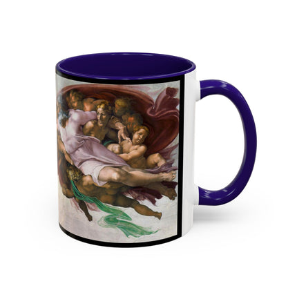 The Creation of Adam by Michelangelo Buonarroti Colorful Mugs (11oz, 15oz)