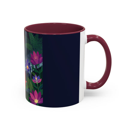 Moonlight Waltz Among The Blossoms Colorful Mugs – Art Deco Floral Enchantment
