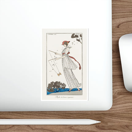 Robe de linon imprimé (Printed linen dress) by George Barbier Die-Cut Stickers (5 Sizes)