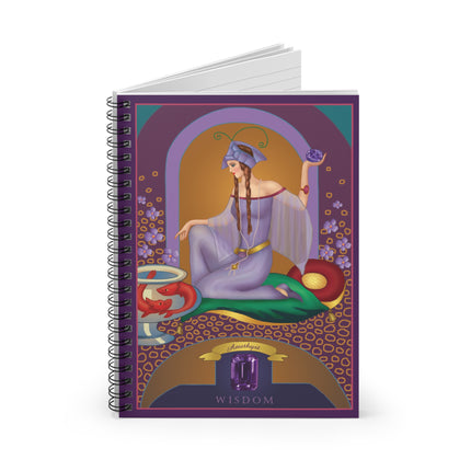 February & Amethyst (from the Gem Series) by Sofia Chiostri Spiral Notebook - Ruled Line